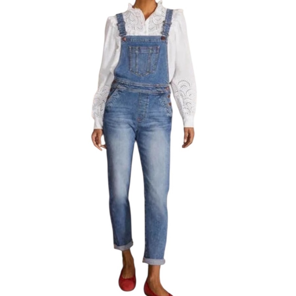 Boden women’s Girlfriend Dungarees Mid Vintage Denim size 2 - Picture 1 of 8